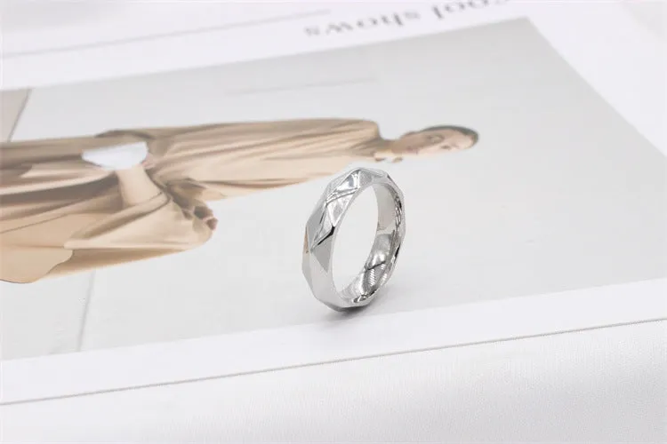 Men's Titanium Steel Diamond Ring - Simple and Fashionable Jewelry