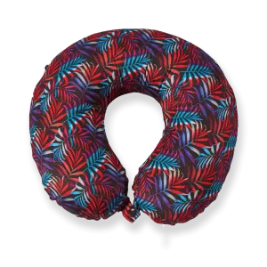 Midnight Jungle Memory Foam Travel Neck Pillow - red