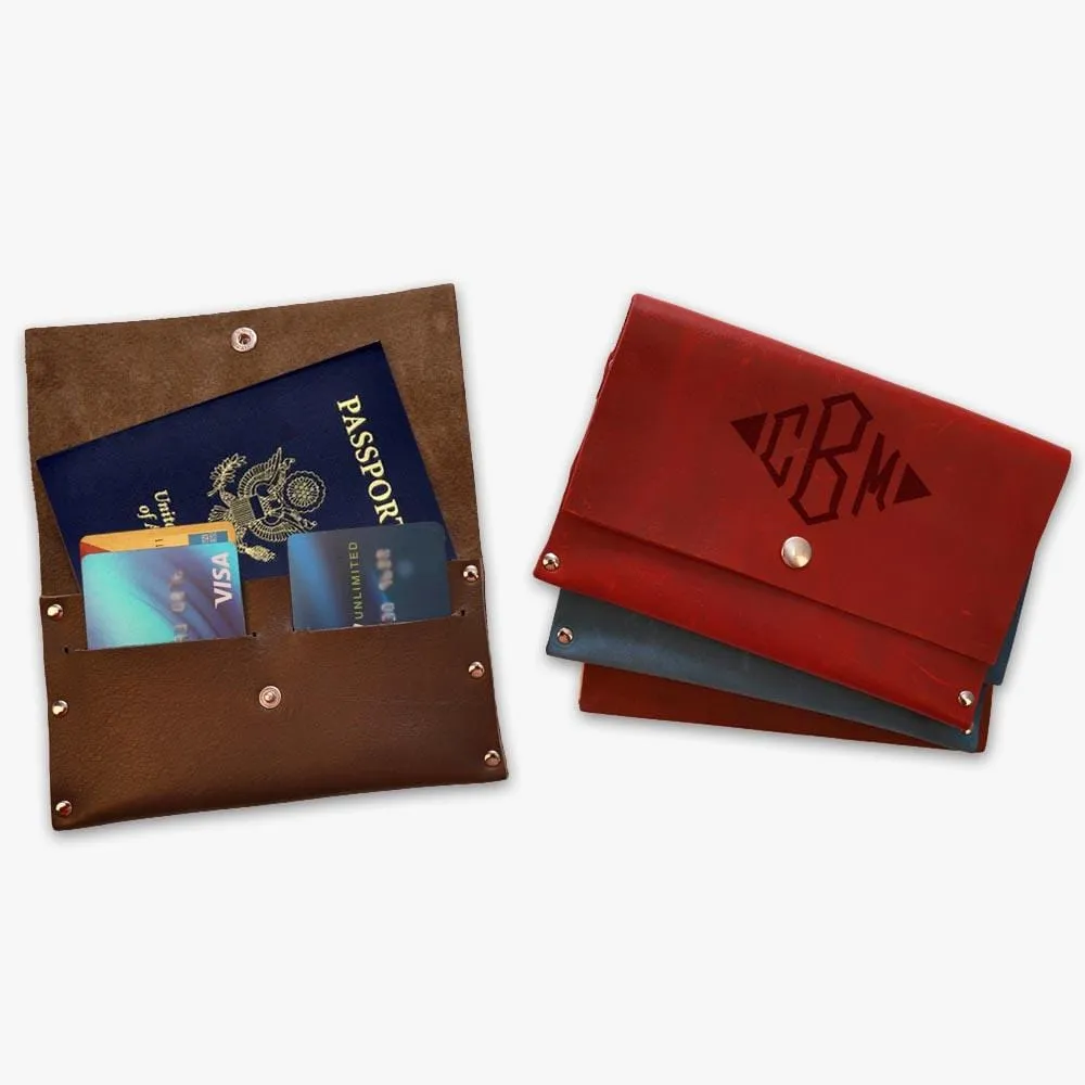 Monogram Genuine Leather Passport Cover Wallet