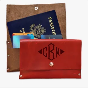 Monogram Genuine Leather Passport Cover Wallet