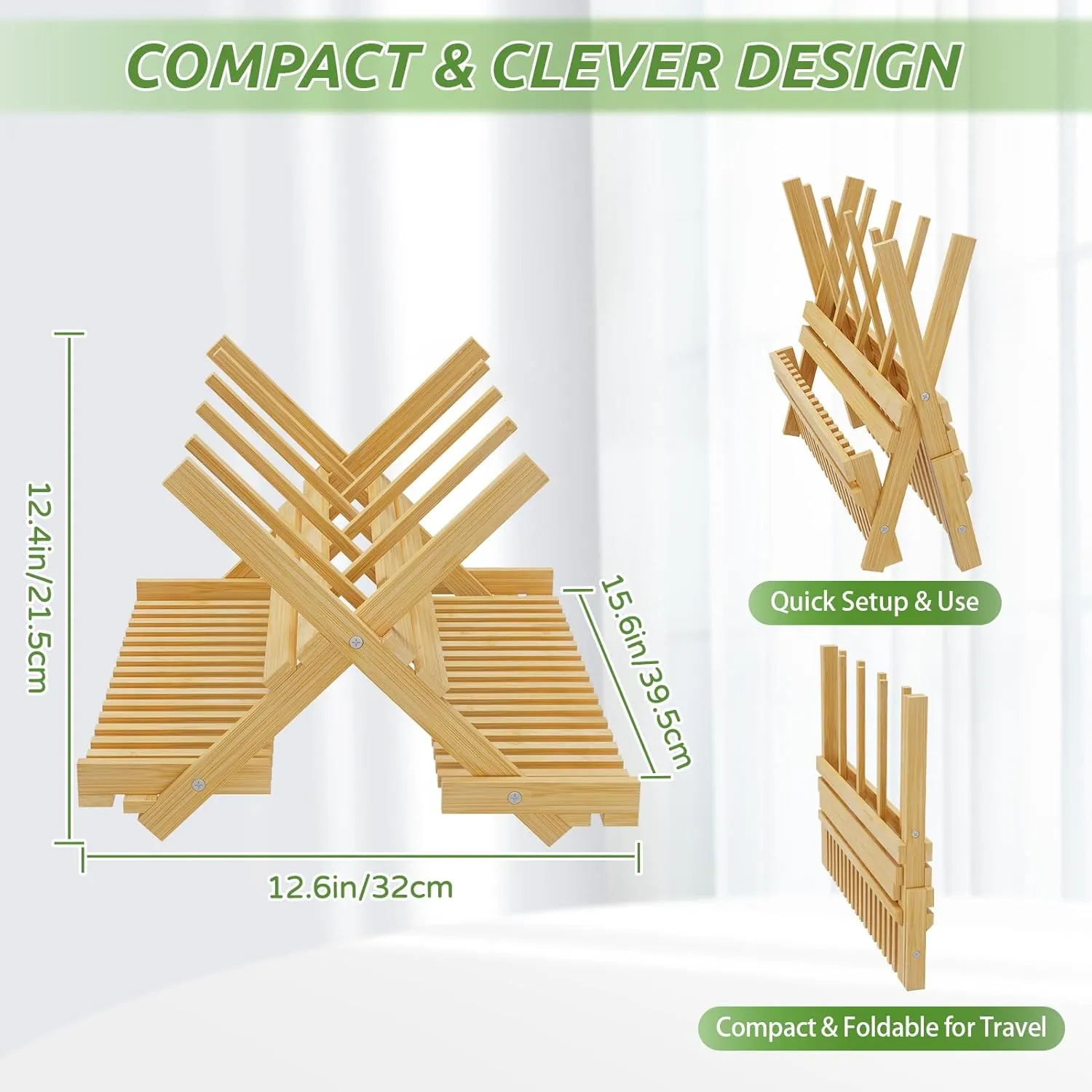 Msoesticc.dl: Foldable Bamboo Baby Bottle Drying Rack – Vertical Organizer, Space-Saving & Quick Drying