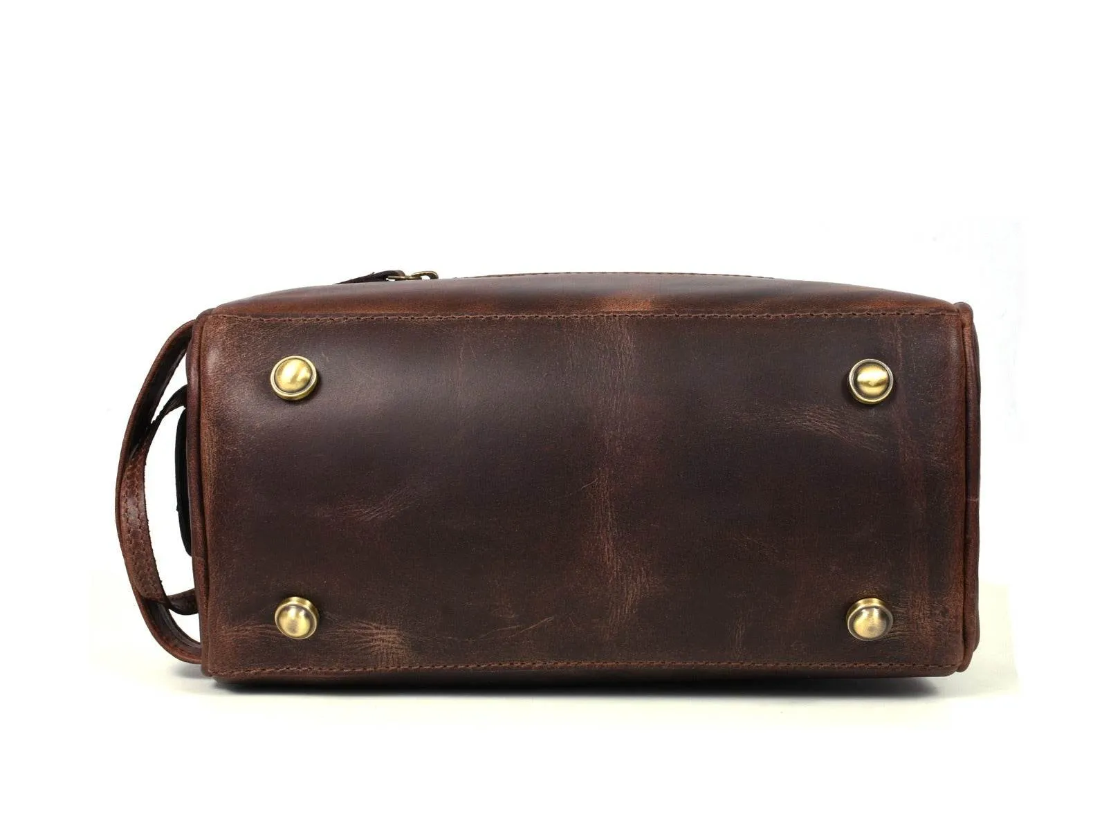 Omaha Leather Toiletry Bag - Walnut Brown