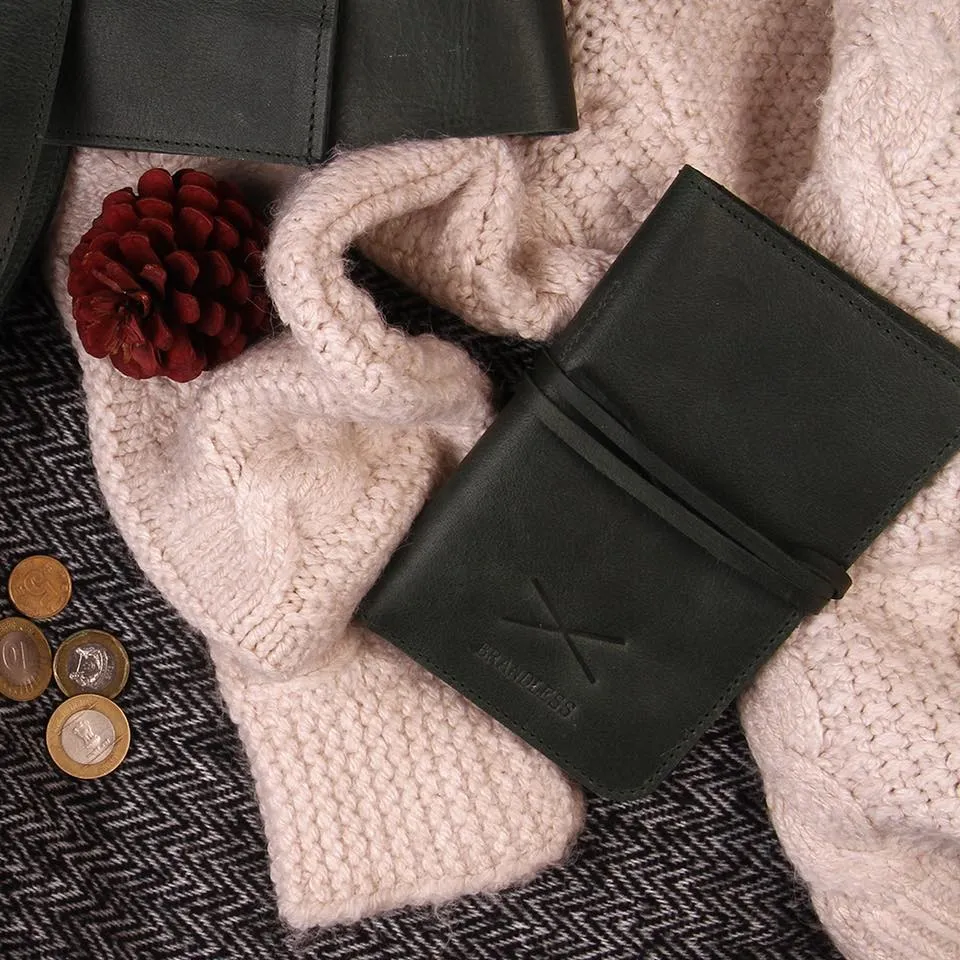 Passport Holder - Dark Green Leather