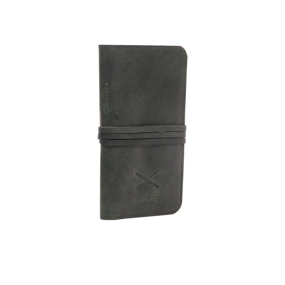 Passport Holder - Dark Green Leather