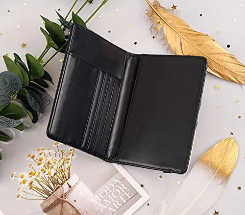 Passport Holder,RFID Blocking Passport Cover Cute Floral Traveling Passport Wallet for Women Gold Grey