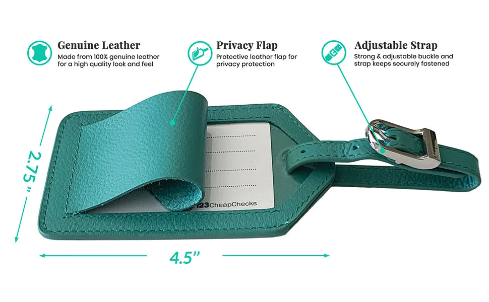 Personalized Monogrammed Leather Luggage Tag
