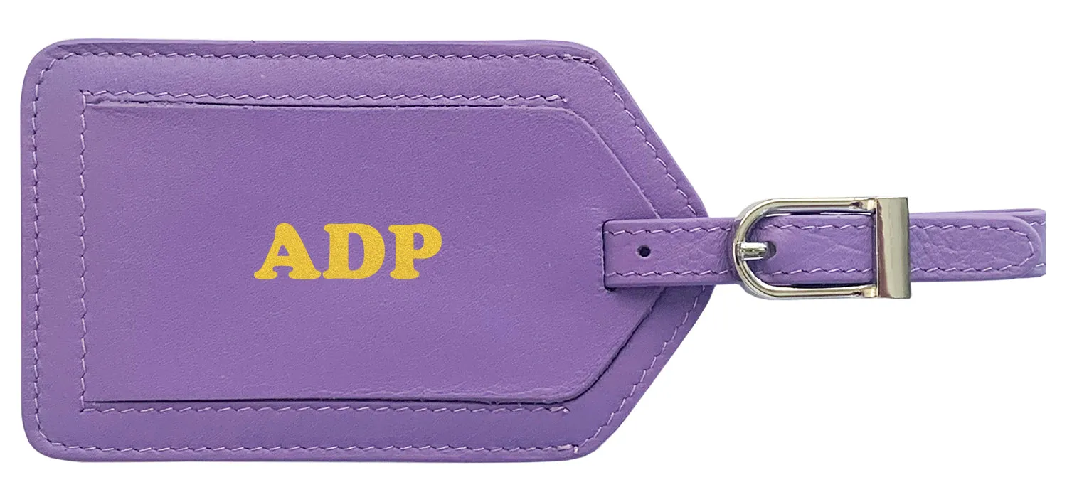 Personalized Monogrammed Leather Luggage Tag