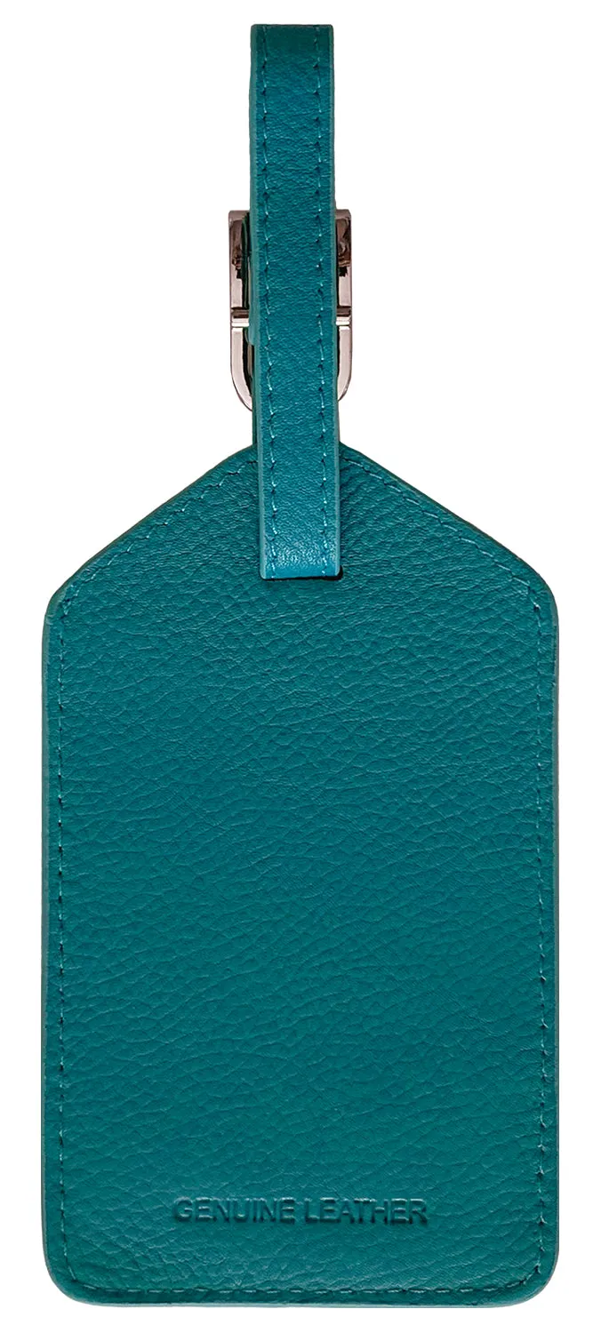 Personalized Monogrammed Leather Luggage Tag
