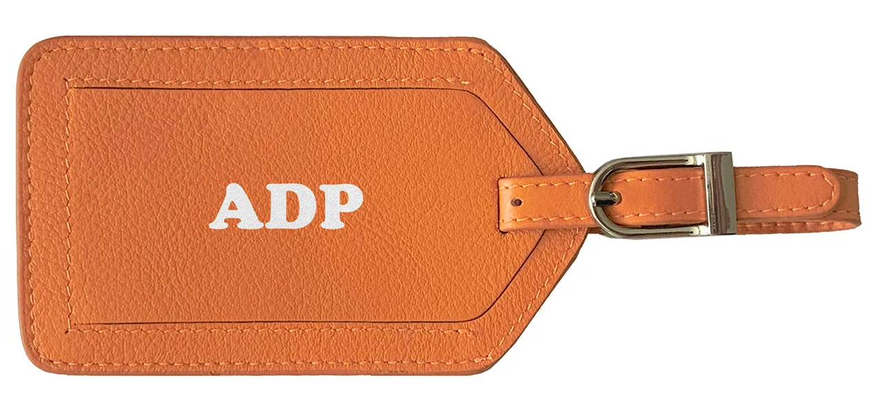 Personalized Monogrammed Leather Luggage Tag