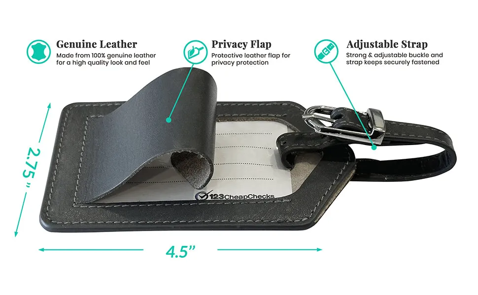 Personalized Monogrammed Leather Luggage Tag