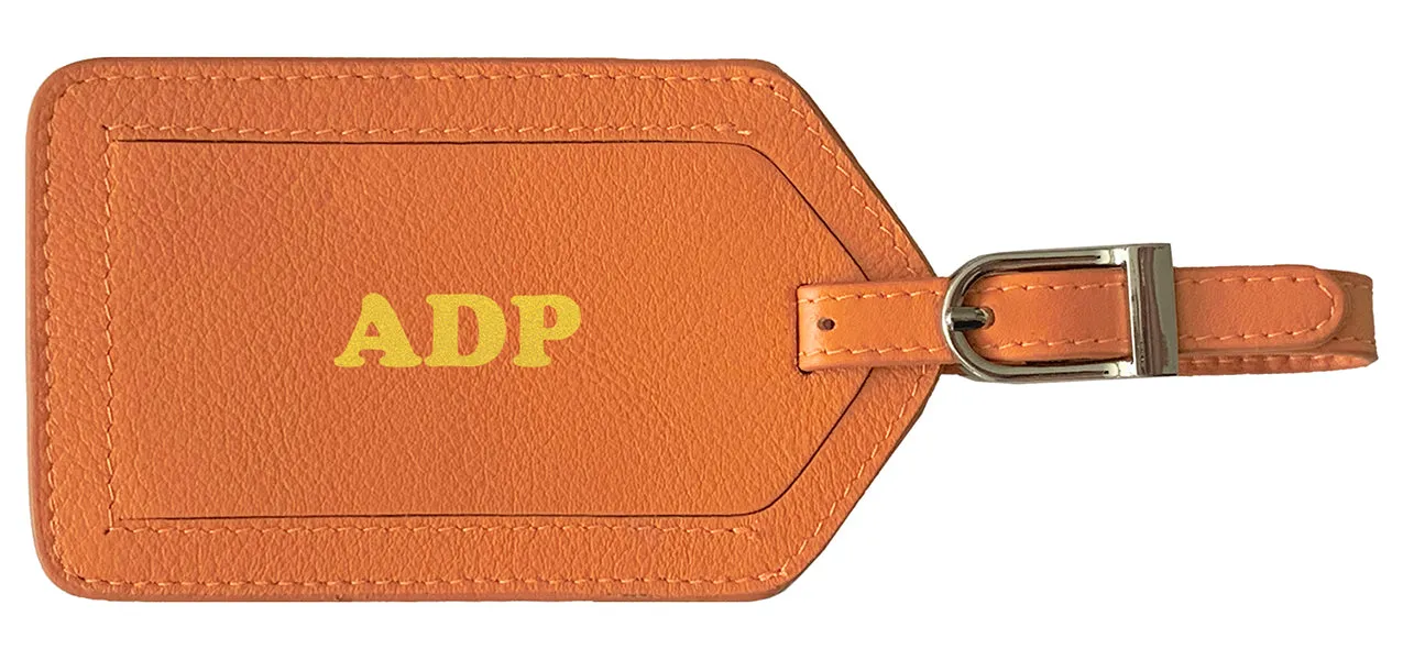 Personalized Monogrammed Leather Luggage Tag