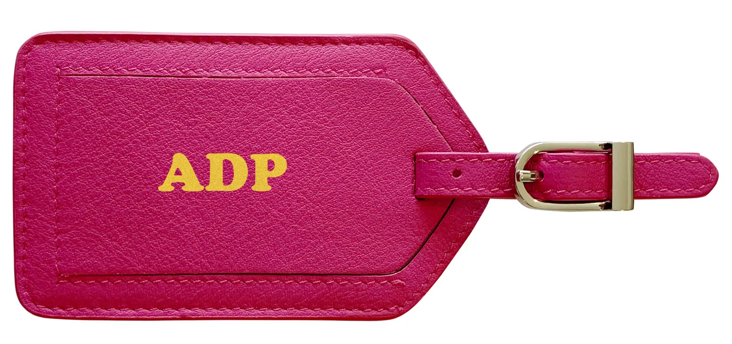 Personalized Monogrammed Leather Luggage Tag