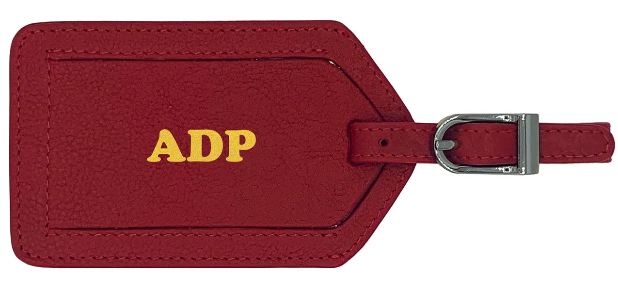 Personalized Monogrammed Leather Luggage Tag