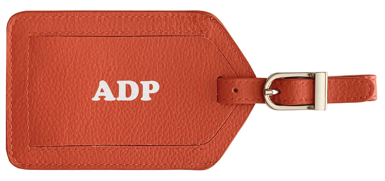 Personalized Monogrammed Leather Luggage Tag