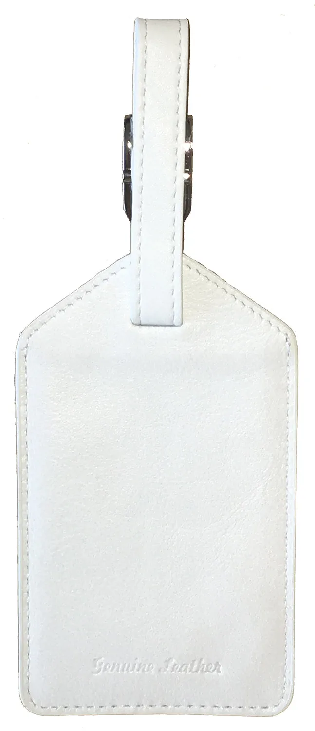 Personalized Monogrammed Leather Luggage Tag