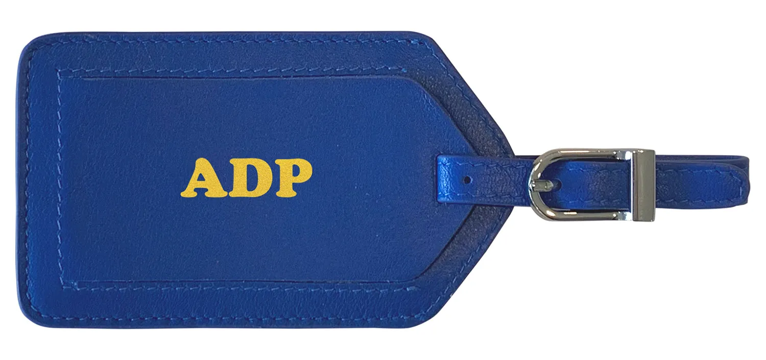 Personalized Monogrammed Leather Luggage Tag