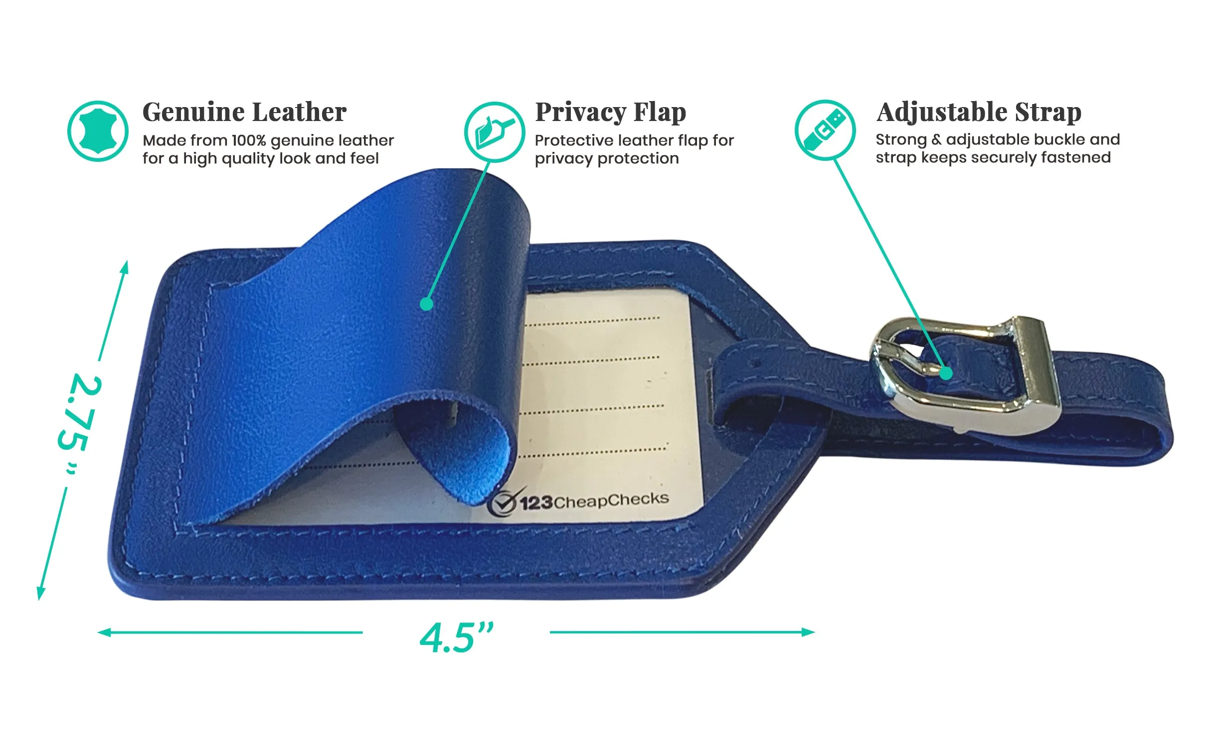 Personalized Monogrammed Leather Luggage Tag