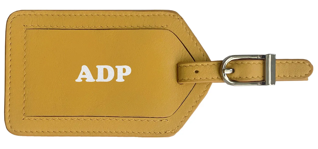 Personalized Monogrammed Leather Luggage Tag