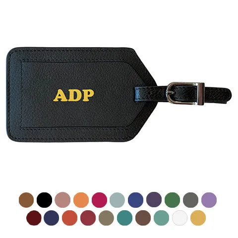 Personalized Monogrammed Leather Luggage Tag