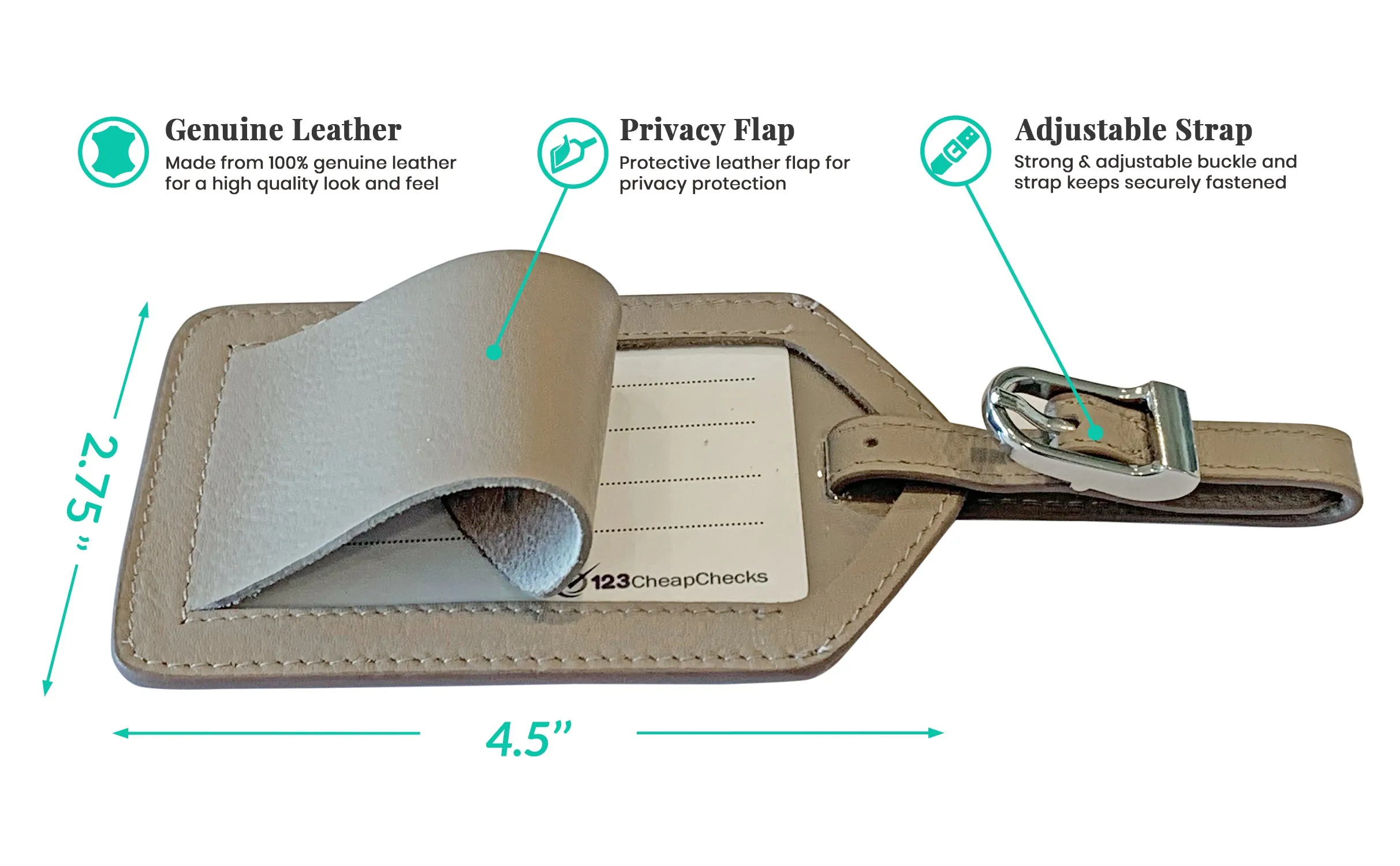 Personalized Monogrammed Leather Luggage Tag