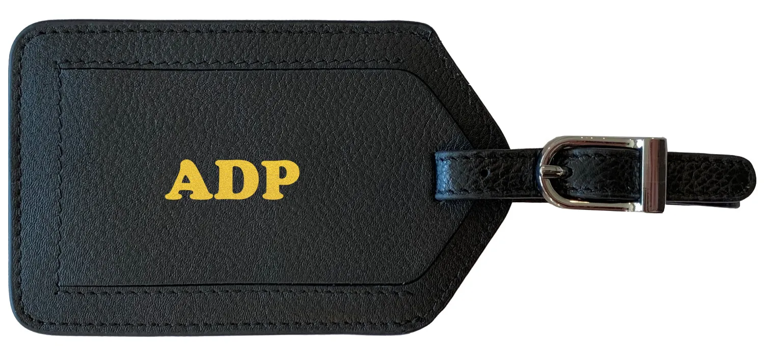 Personalized Monogrammed Leather Luggage Tag