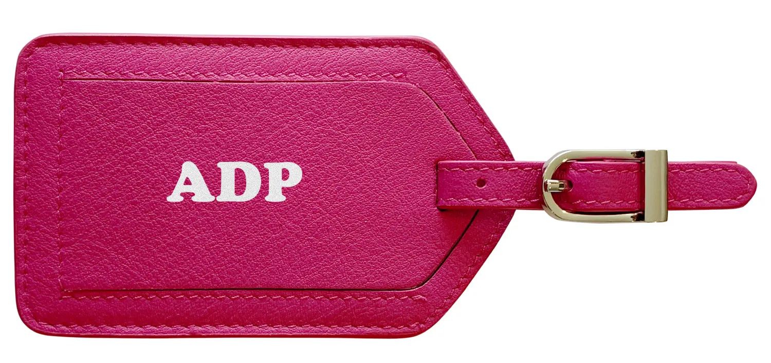 Personalized Monogrammed Leather Luggage Tag
