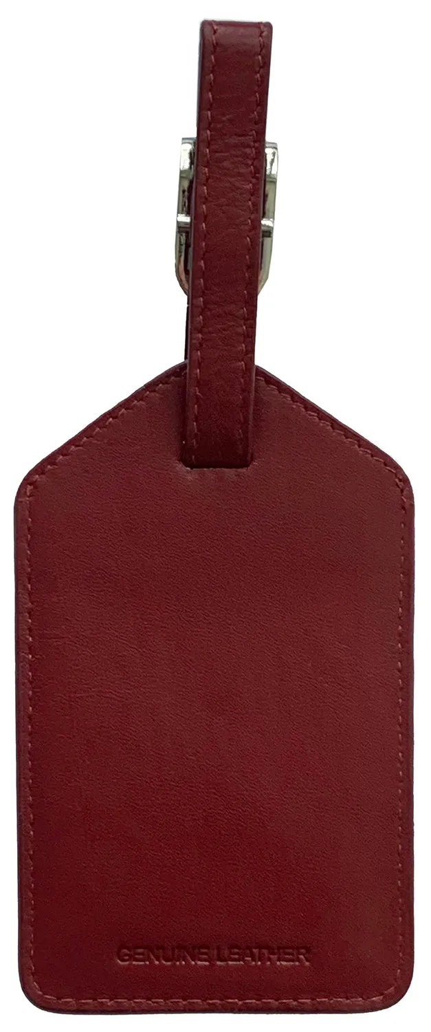 Personalized Monogrammed Leather Luggage Tag