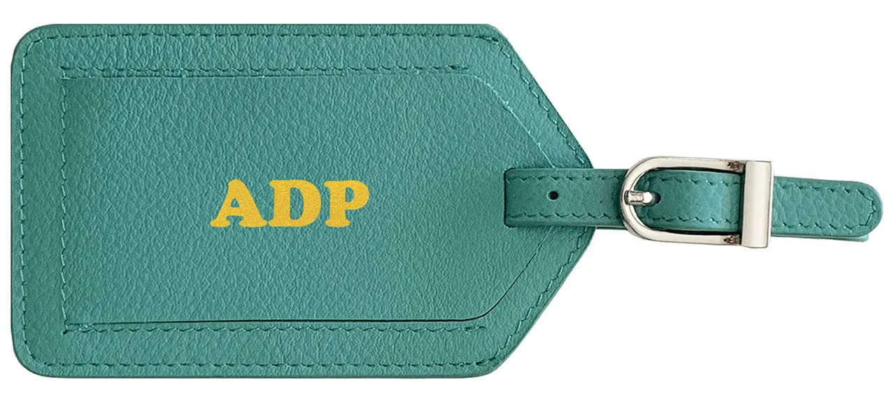Personalized Monogrammed Leather Luggage Tag