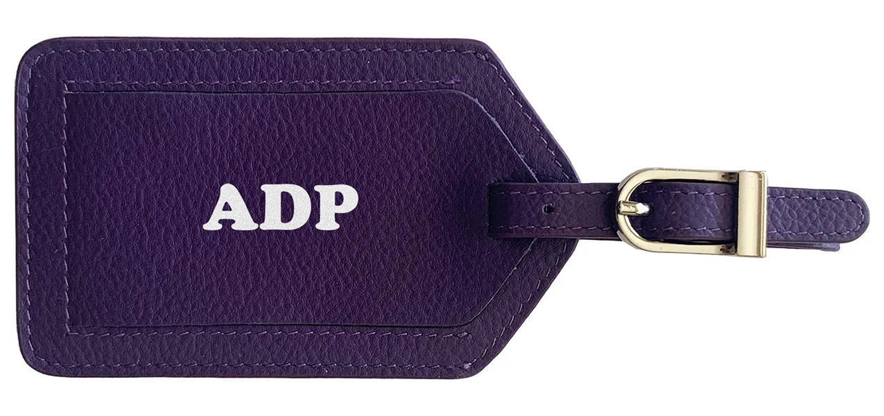Personalized Monogrammed Leather Luggage Tag