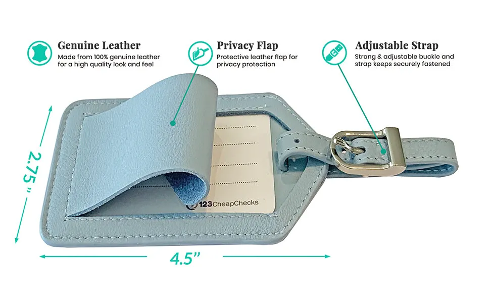 Personalized Monogrammed Leather Luggage Tag
