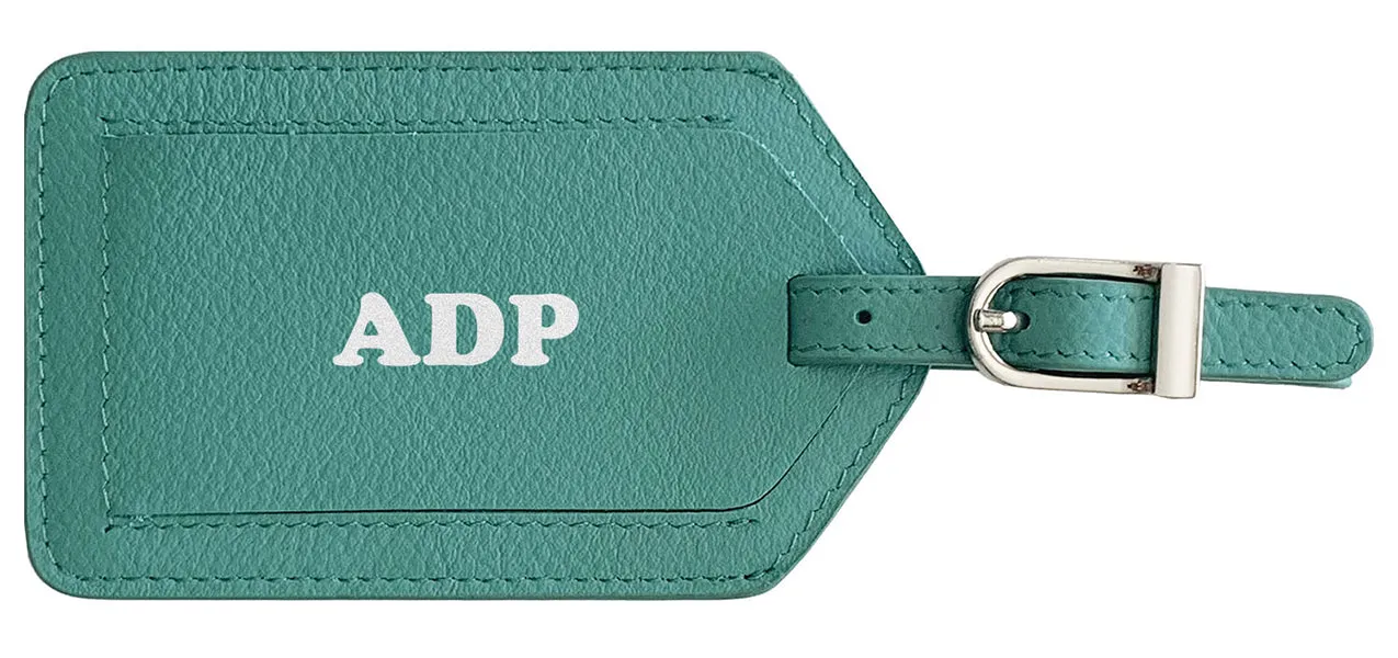 Personalized Monogrammed Leather Luggage Tag