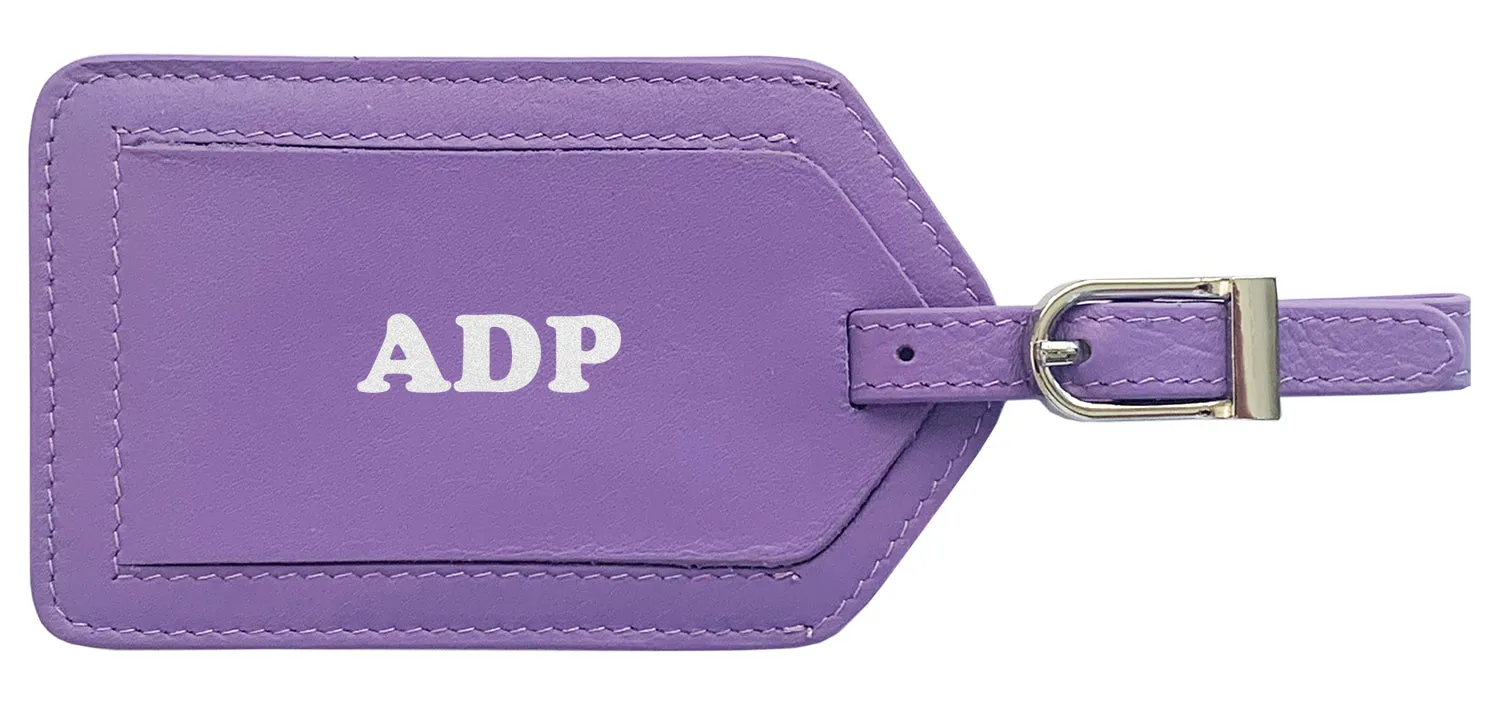 Personalized Monogrammed Leather Luggage Tag