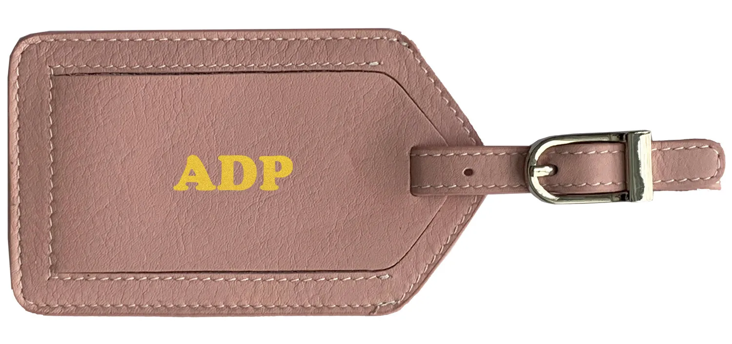 Personalized Monogrammed Leather Luggage Tag
