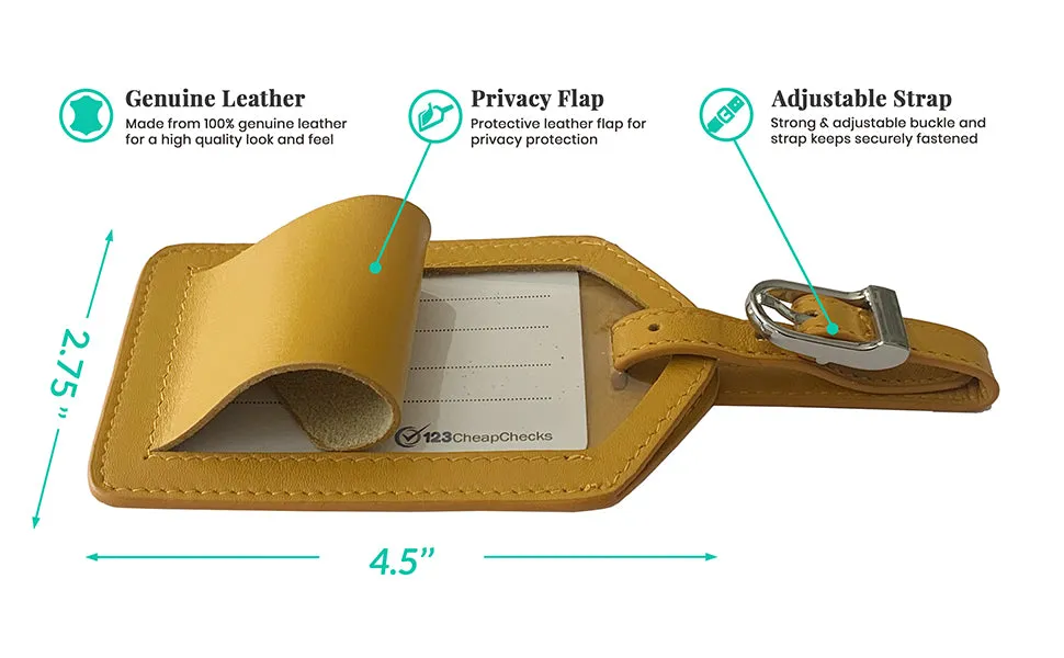 Personalized Monogrammed Leather Luggage Tag