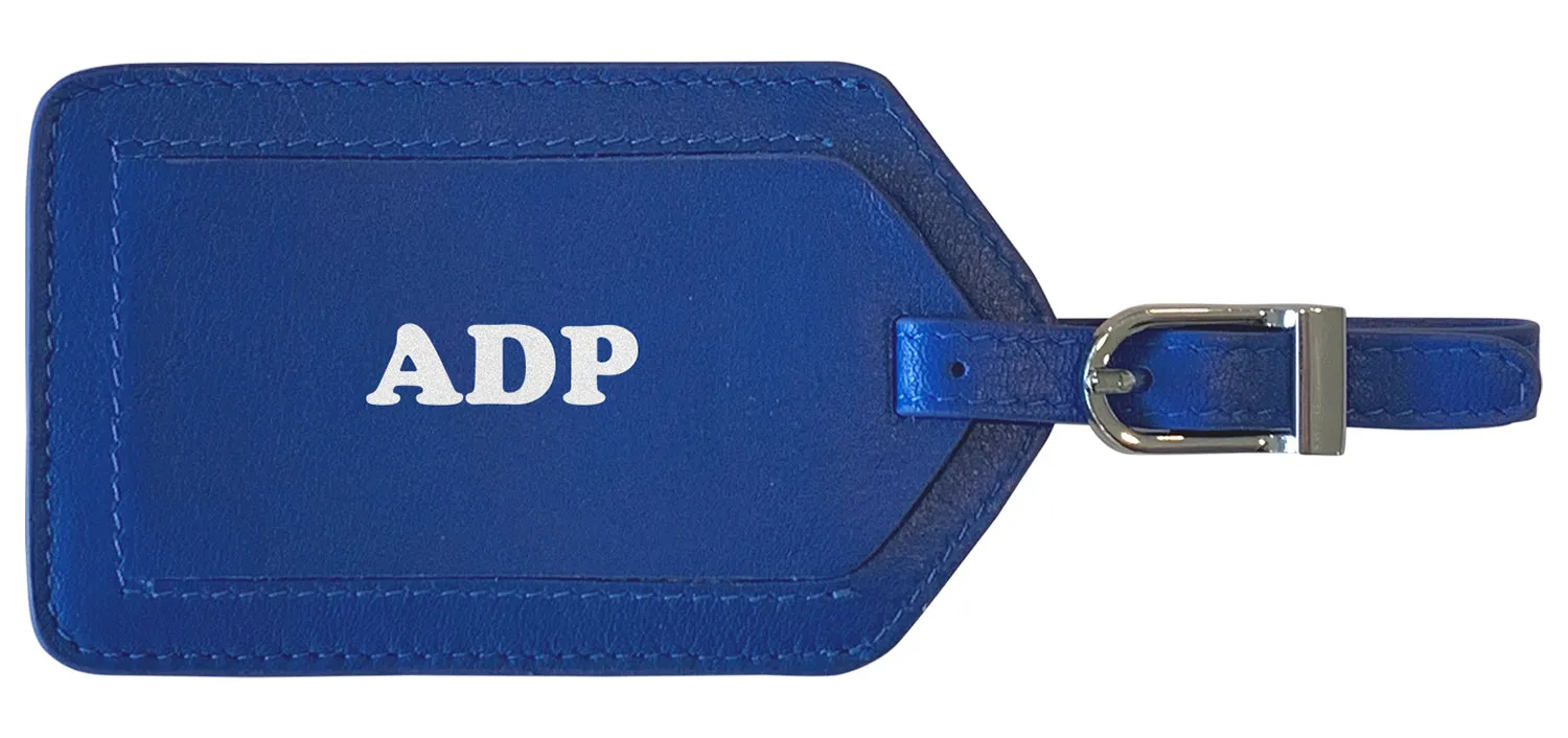 Personalized Monogrammed Leather Luggage Tag