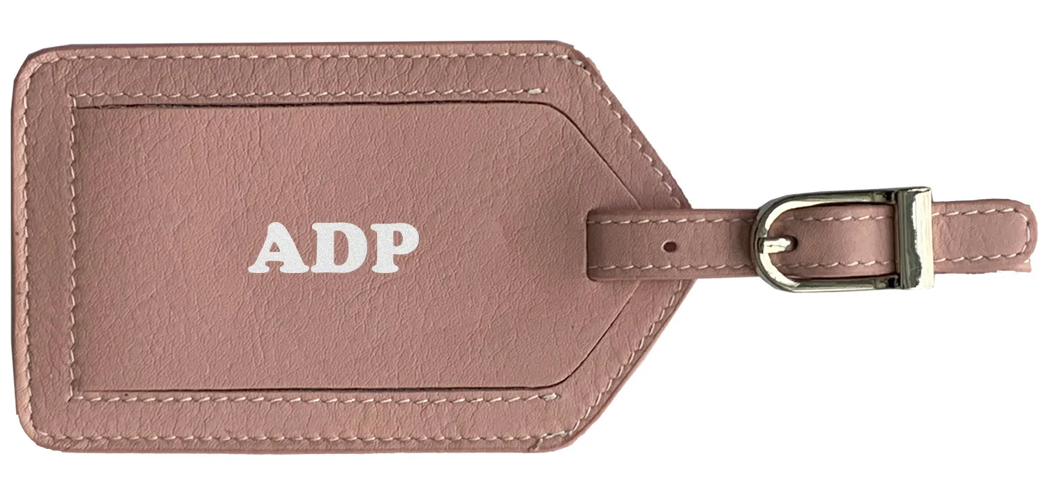 Personalized Monogrammed Leather Luggage Tag