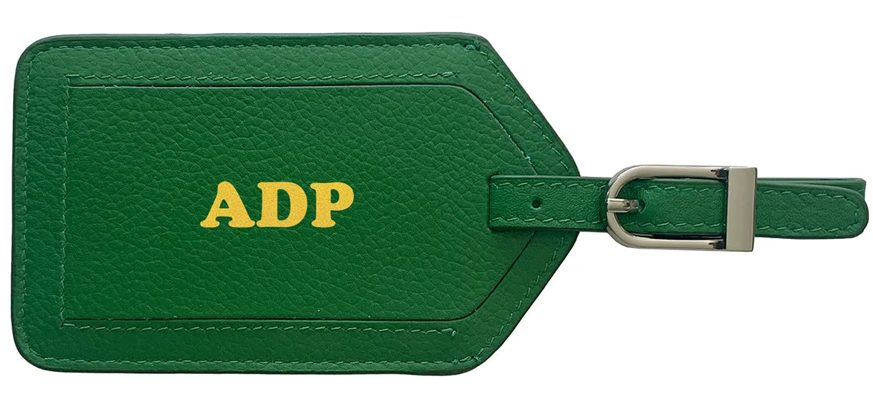 Personalized Monogrammed Leather Luggage Tag