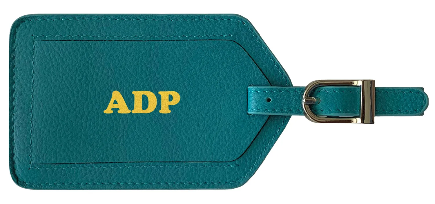 Personalized Monogrammed Leather Luggage Tag
