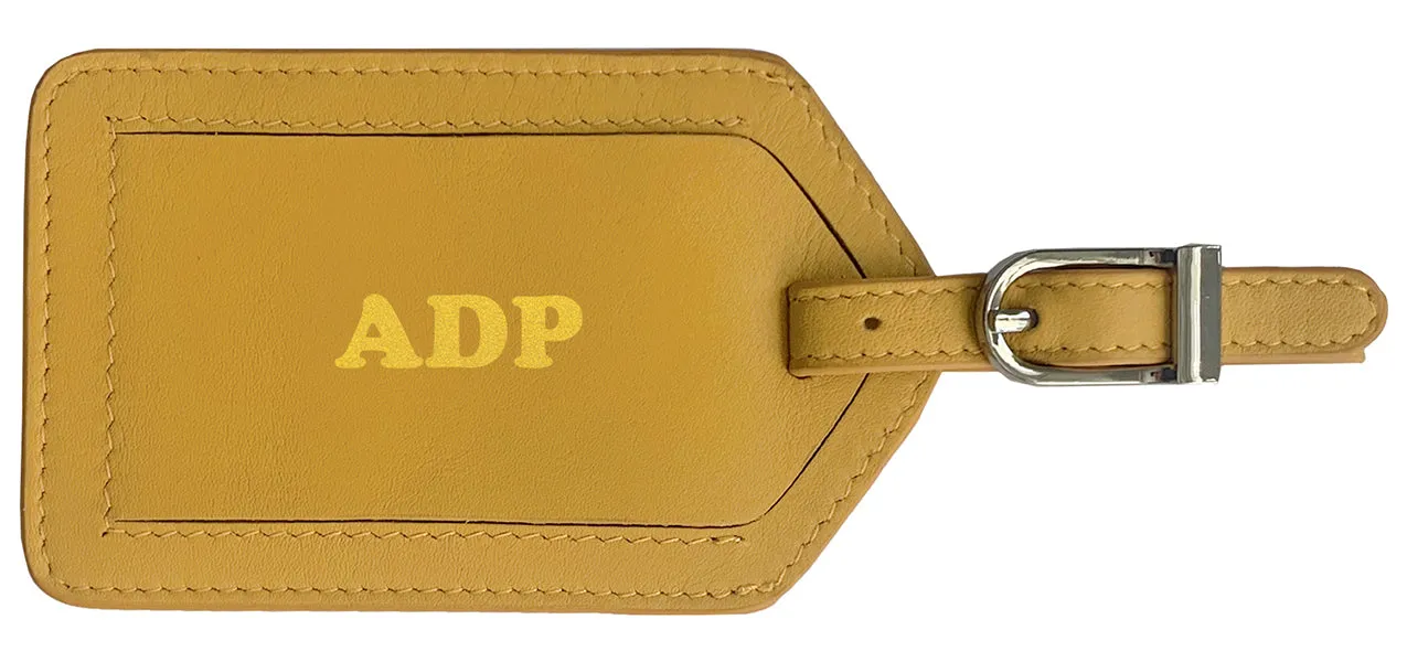 Personalized Monogrammed Leather Luggage Tag