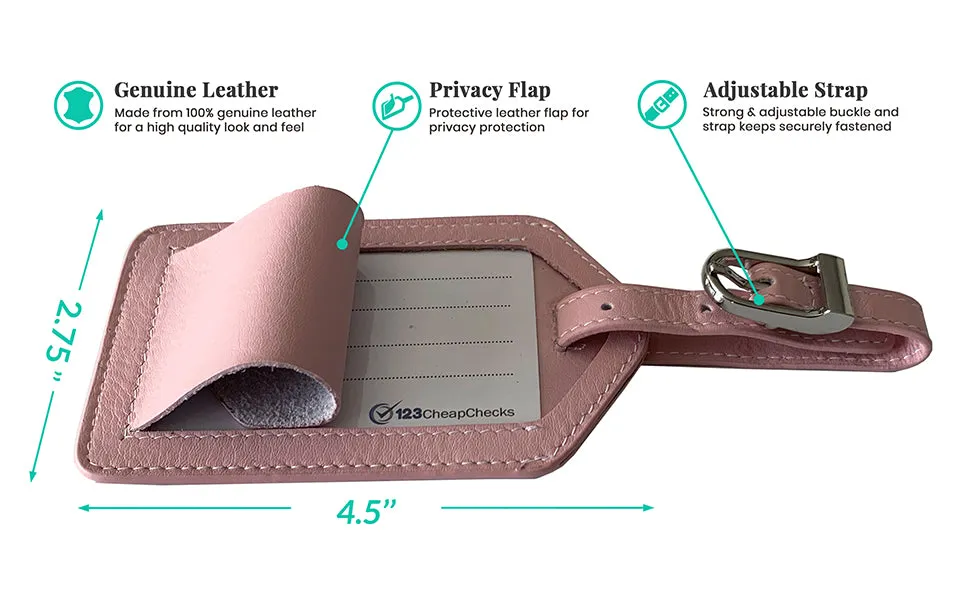 Personalized Monogrammed Leather Luggage Tag
