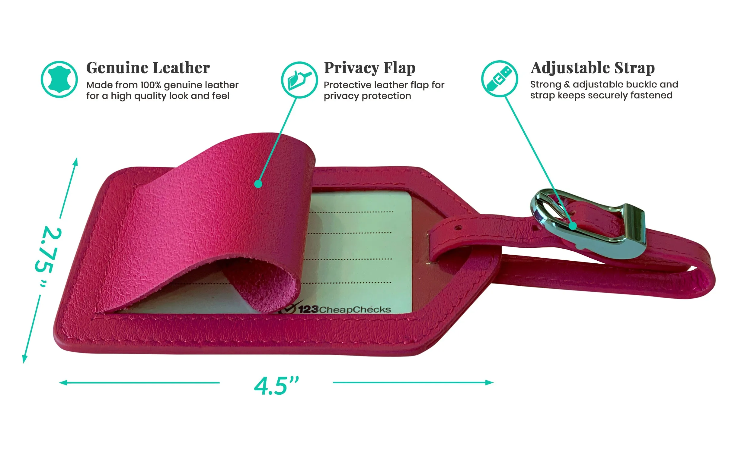 Personalized Monogrammed Leather Luggage Tag