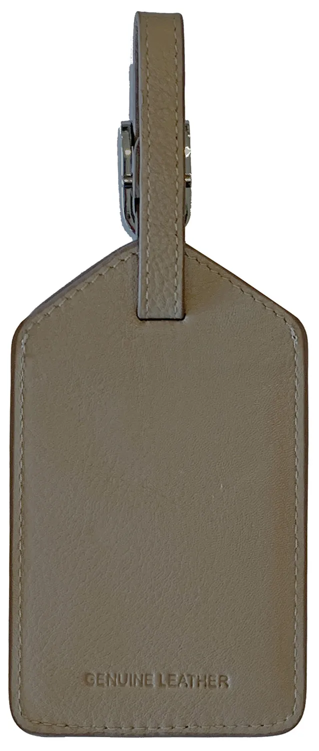 Personalized Monogrammed Leather Luggage Tag