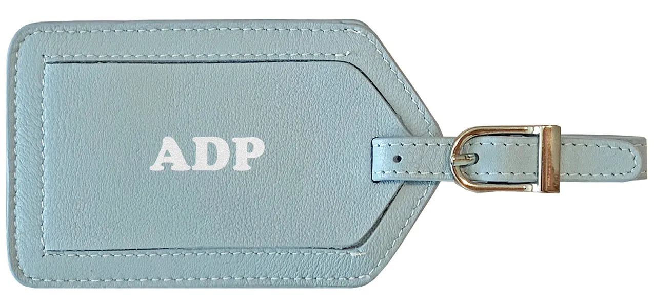 Personalized Monogrammed Leather Luggage Tag