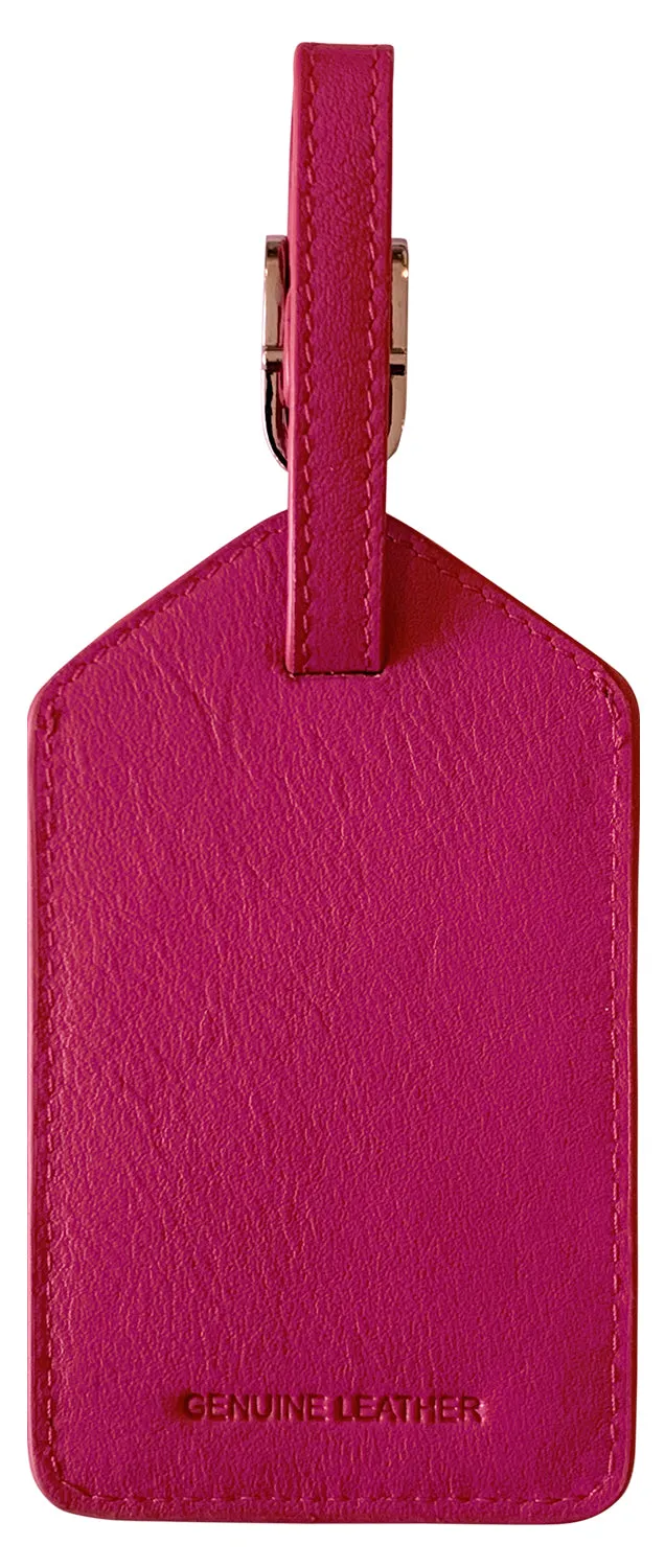 Personalized Monogrammed Leather Luggage Tag
