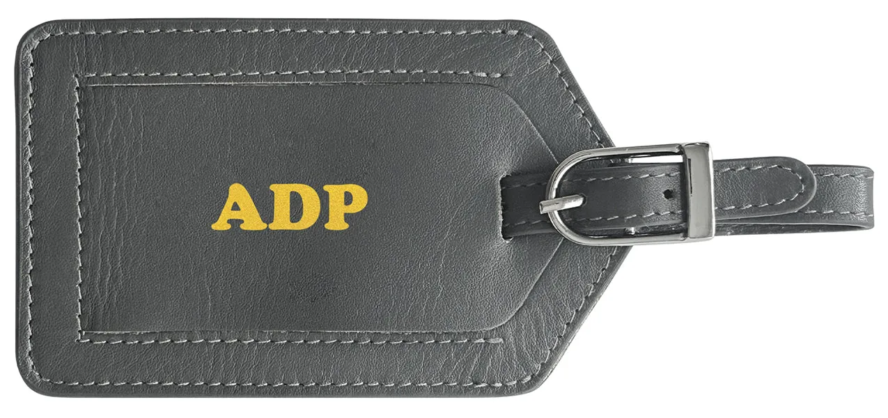 Personalized Monogrammed Leather Luggage Tag