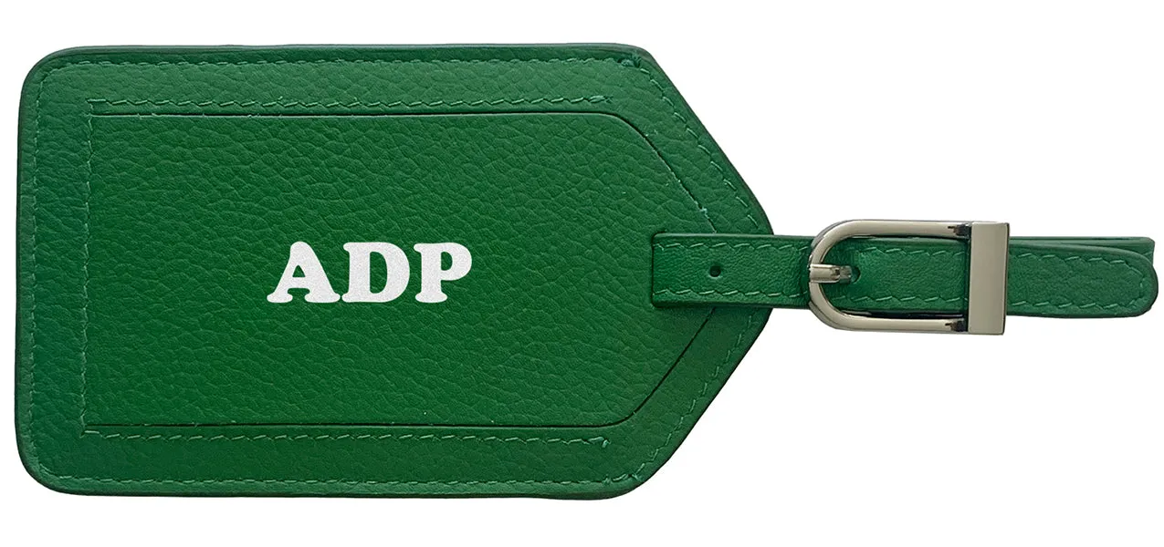 Personalized Monogrammed Leather Luggage Tag