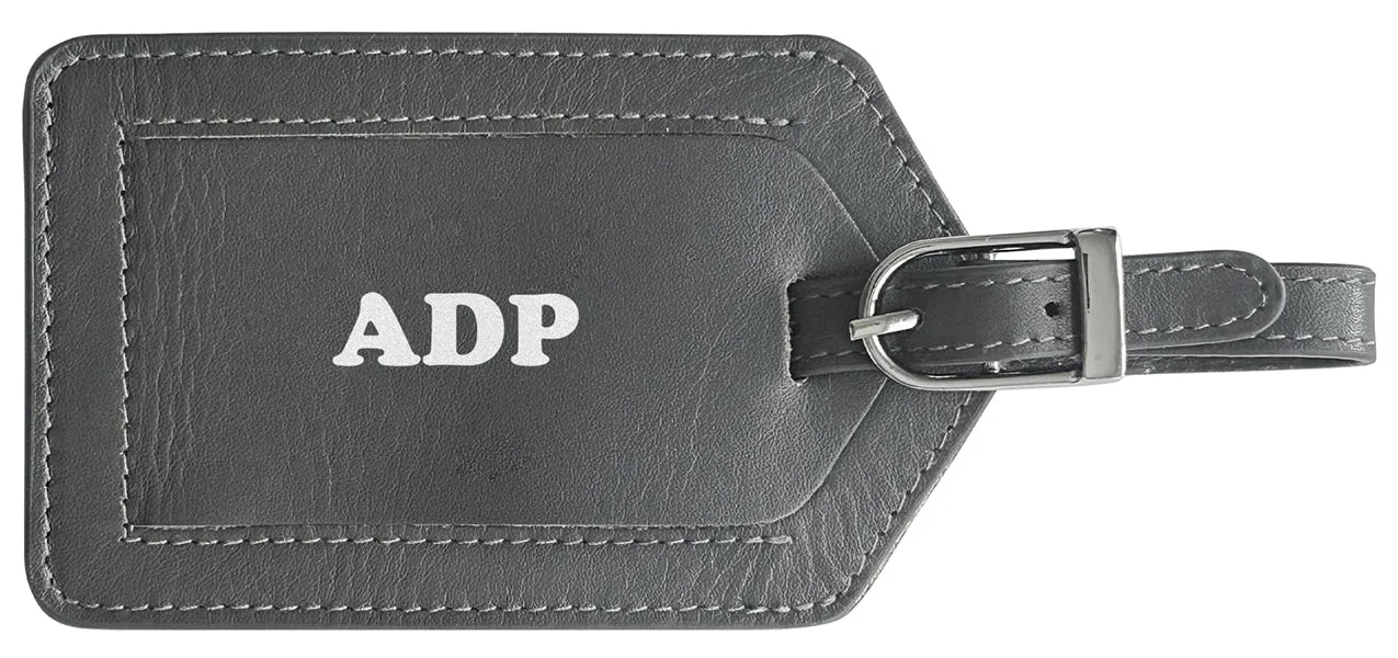 Personalized Monogrammed Leather Luggage Tag