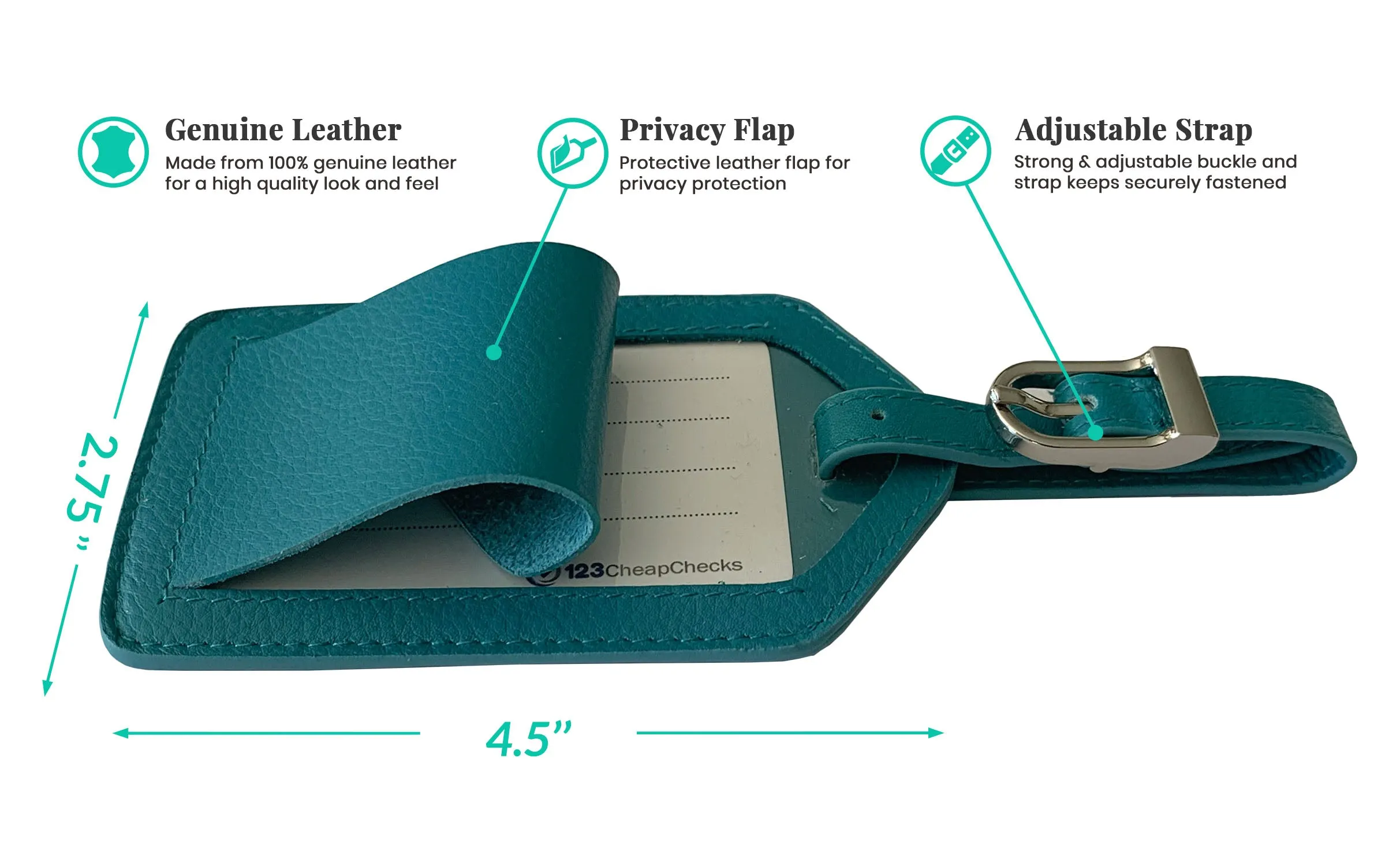 Personalized Monogrammed Leather Luggage Tag