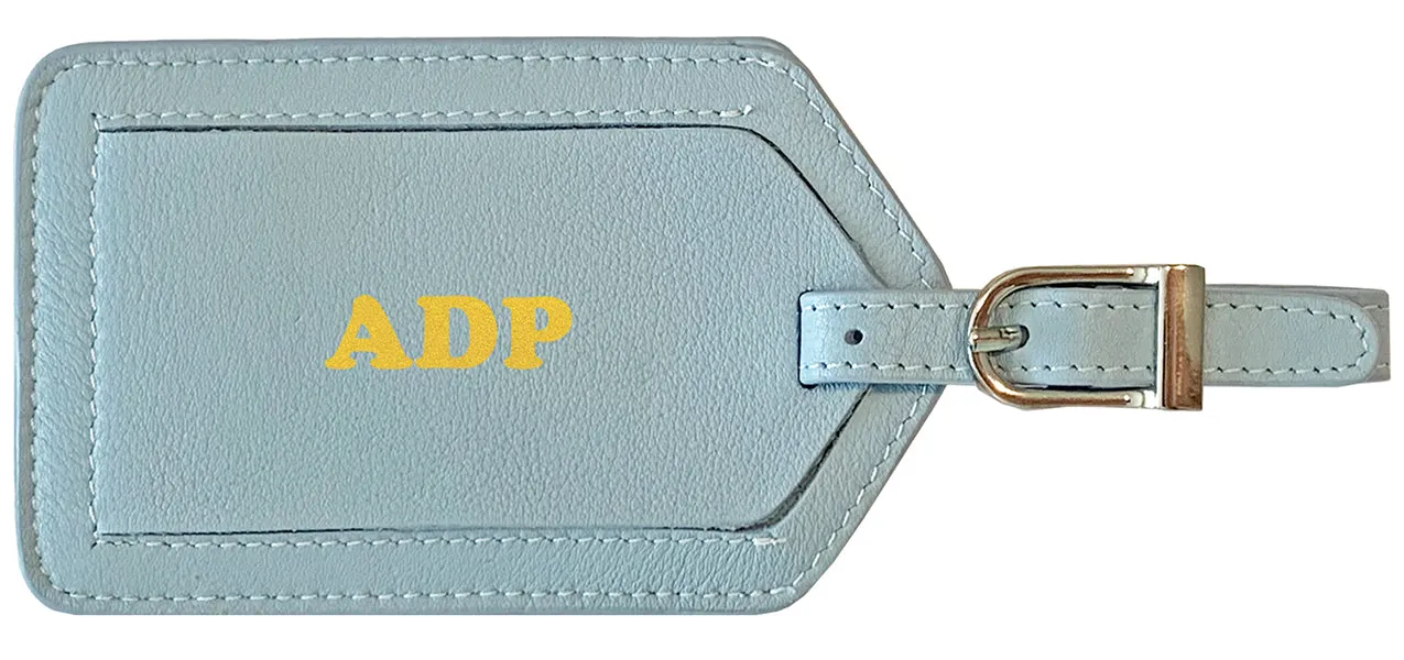 Personalized Monogrammed Leather Luggage Tag