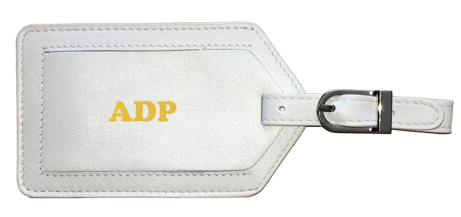 Personalized Monogrammed Leather Luggage Tag